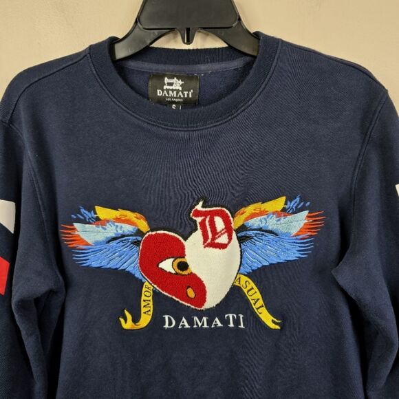 Damati Los Angeles Yin Yang Heart Long Sleeve Crewneck Sweatshirt Small - Picture 3 of 7